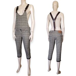 Vintage Y2K Plaid Wool Blend Capri Jumpsuit Preppy Academia Clueless XS